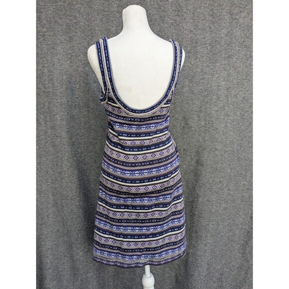 Free People Wool Blend Tank Dress Fit & Flair  Size M Fair Isle stripes purple - Picture 5 of 6